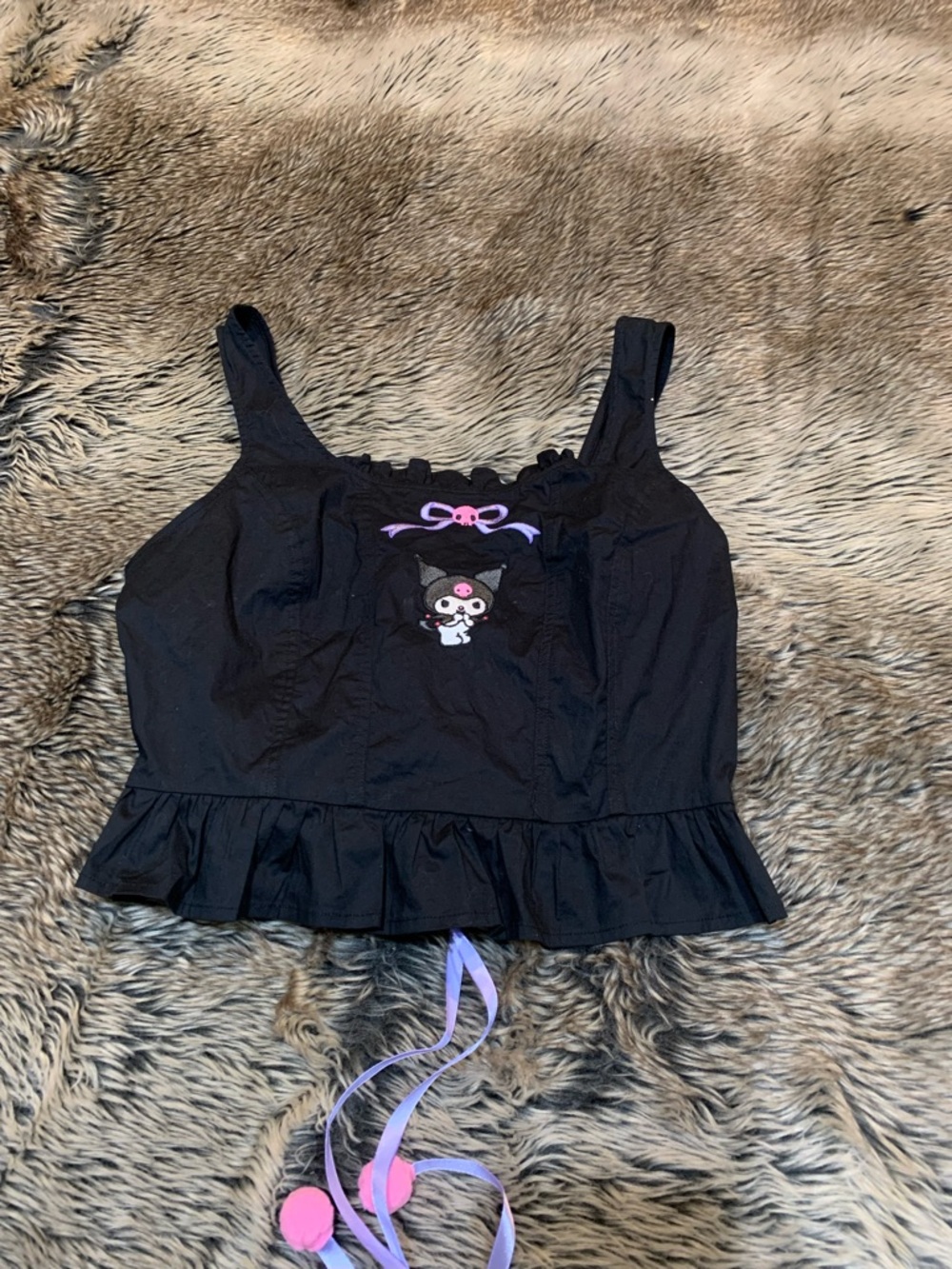Kuromi Pom Pom Corset Top Hot topic Size MD